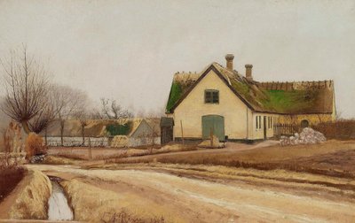Landsbygade. Motief van Baldersbrnde. Grauwe weg door Laurits Andersen Ring